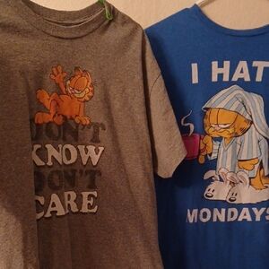 Garfield Men Shirt Large Dont Know Dont Care I Hate Mondays